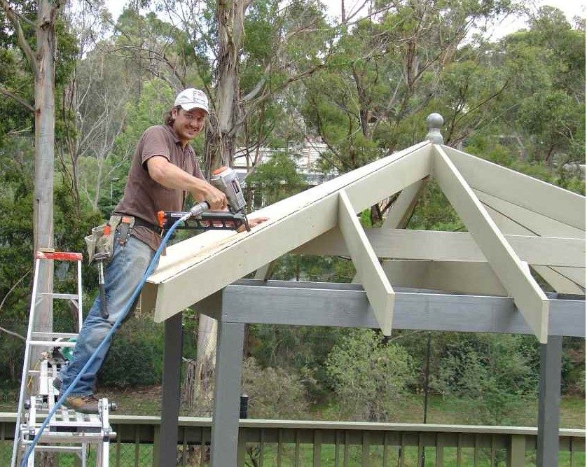 Before Bali hut gazebo roof transformation