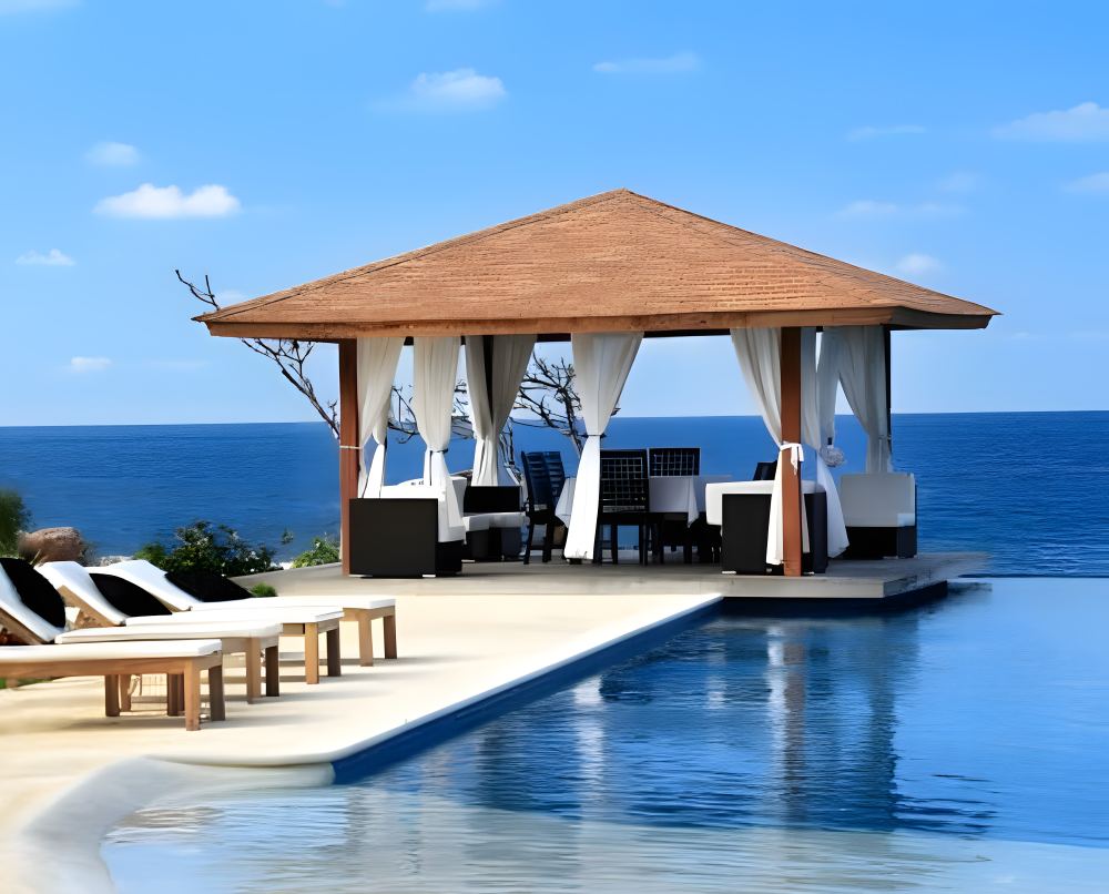 Fixed gazebo with Sydney waterview