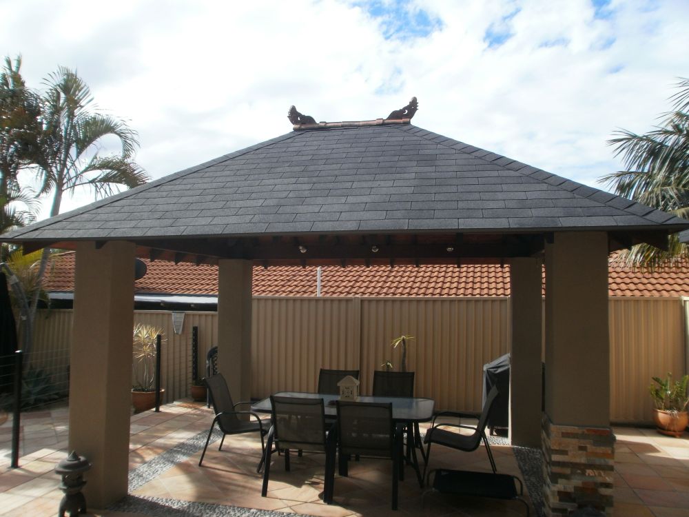 After Bali hut re-roofing project on Gold Coast