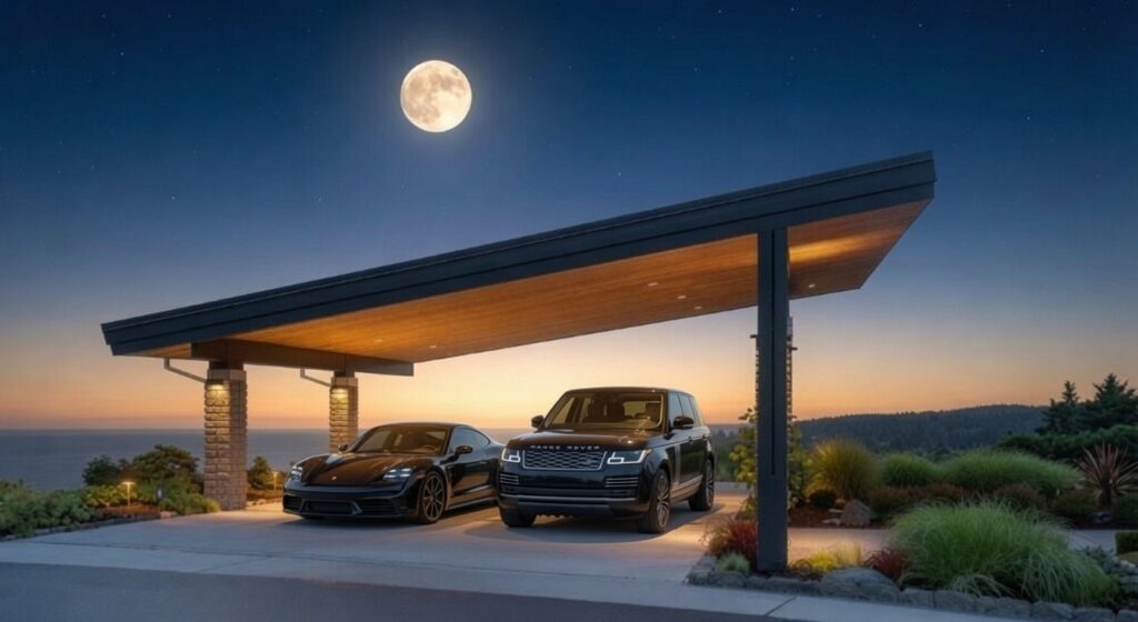 Carport Kits With Premium Shingle Roofs – Beautiful &Amp; Built To Last 14 Modern skillion roof carport with asphalt shingles at 10 degree pitch