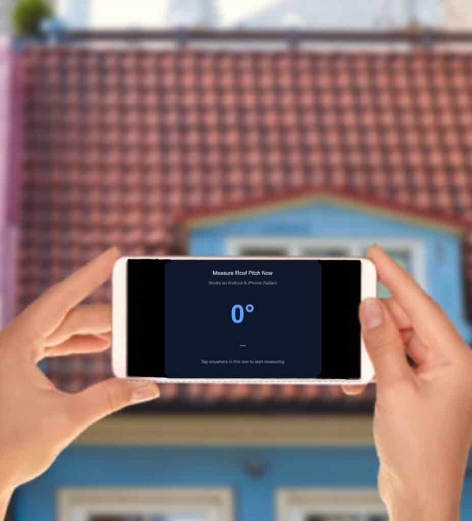 Roof Pitch Calculator 1 Best roof pitch calculator australia showing phone measuring roof angle