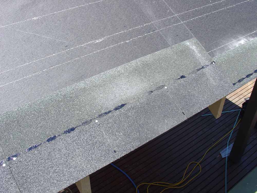 Starter Course And Chalking Vertical Lines On Gazebo Roof Installing starter course and snapping chalk lines for straight shingle rows on gazebo roof