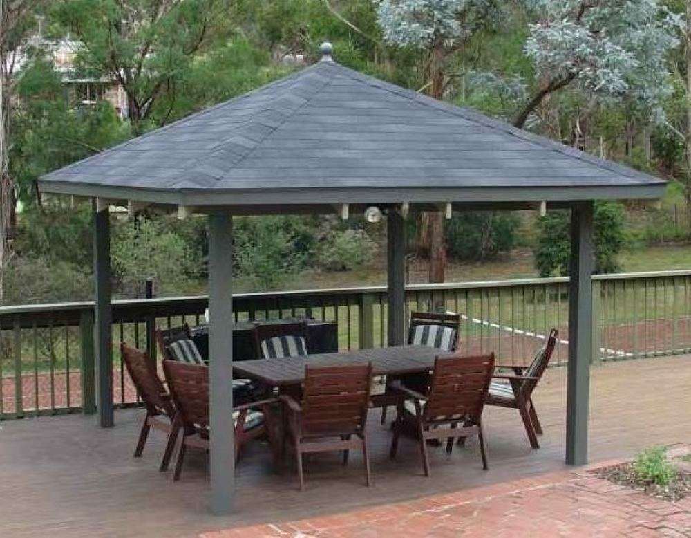 Premium gazebos for sale with durable asphalt shingle roofs