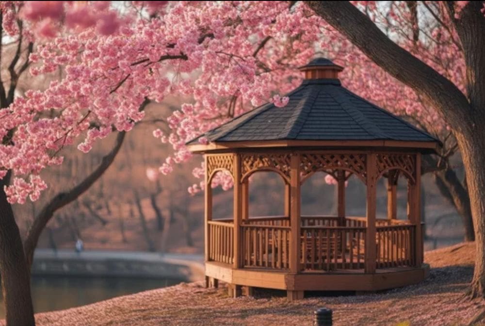 Outdoor Gazebos Australia 9 Octagonal wooden permanent fixed hardtop gazebo with long-lasting maintenance-free asphalt shingles